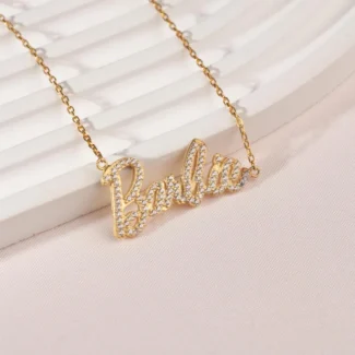 Pave Script Name Necklace, Handwriting Font, Pave Name Jewelry, Personalized Diamond Necklace, Custom Necklace for Women, First Mothers Day